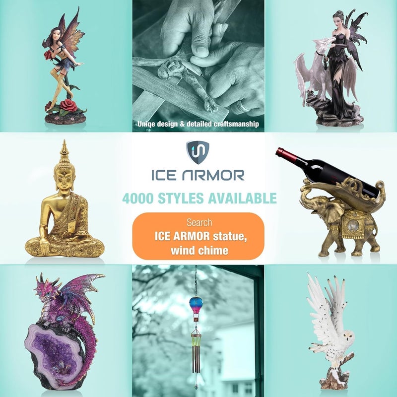 ICE ARMOR Hand Painted 7.75" H Alien Bust Figurine Statue Sculpture Ornament Decoration Home/Room Decor Ideas for Housewarming, Holidays and Birthdays Great Collectible Addition - Image 2